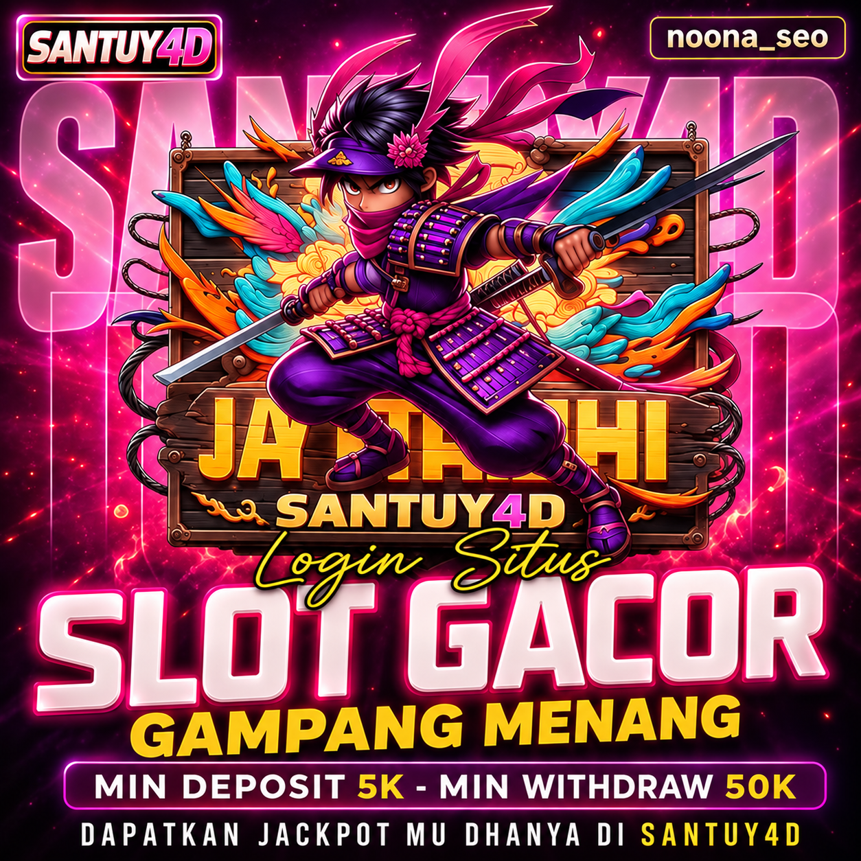 Tampilan utama aplikasi SANTUY4D dengan akses permainan digital