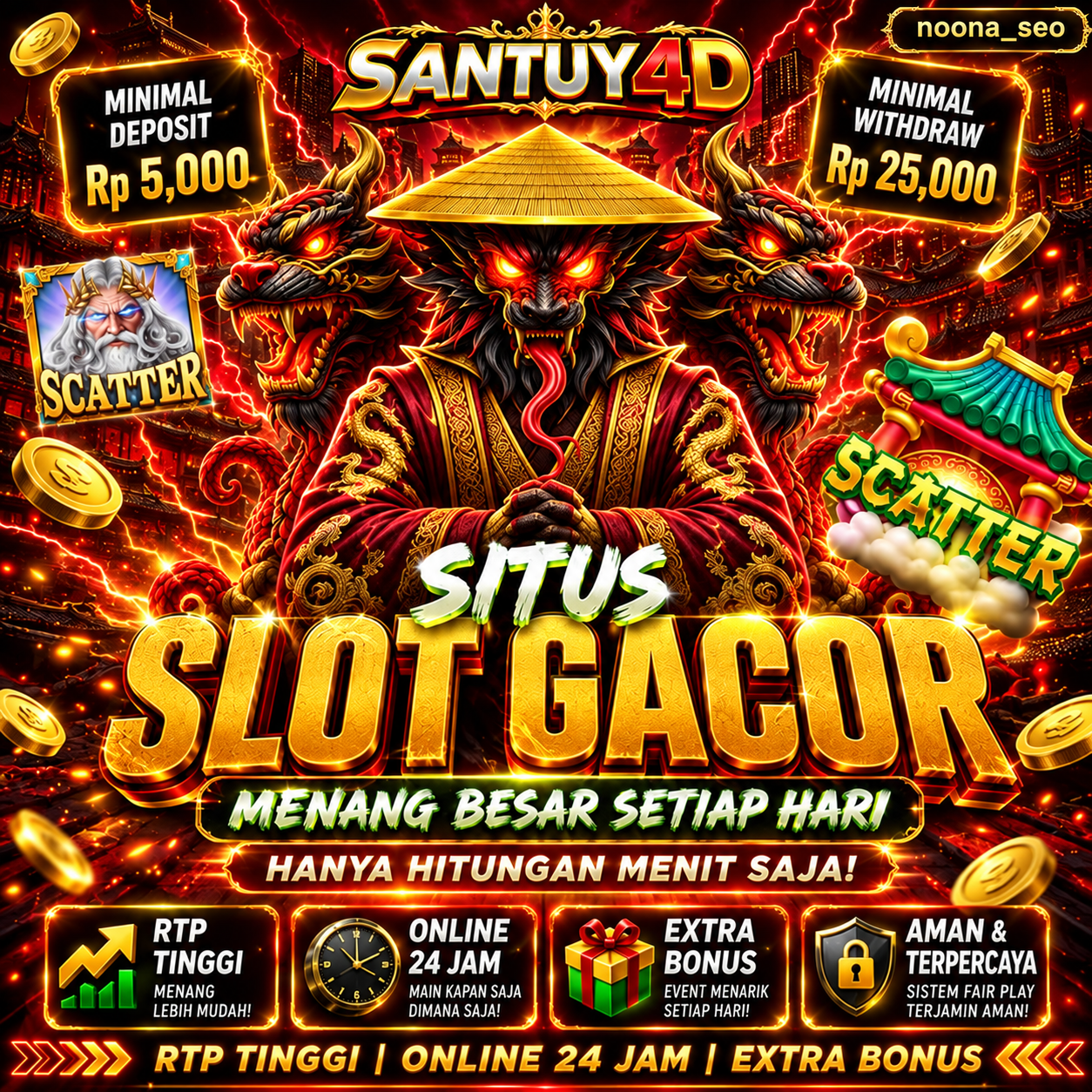 Tampilan utama aplikasi SANTUY4D dengan akses permainan digital