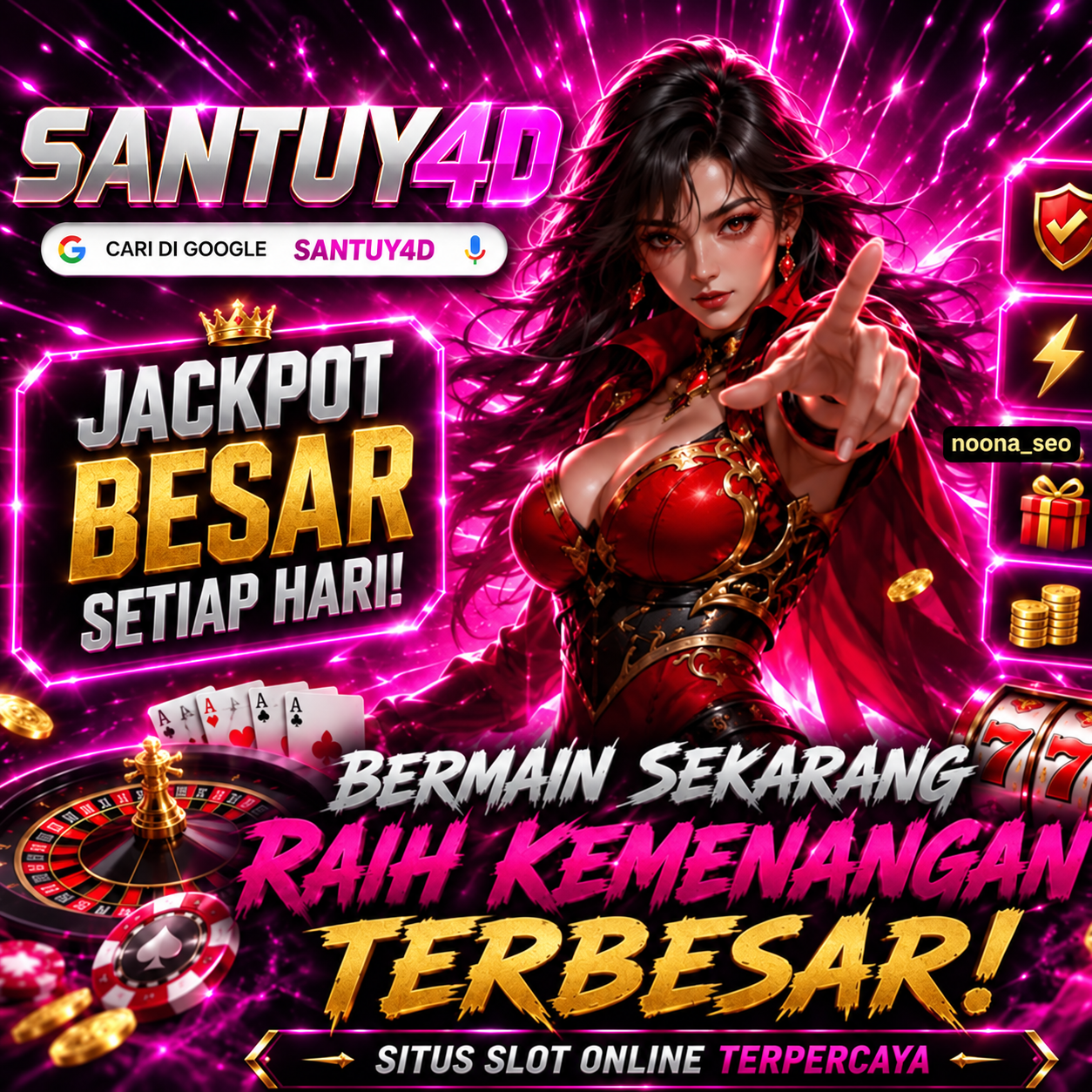 Tampilan utama aplikasi SANTUY4D dengan akses permainan digital